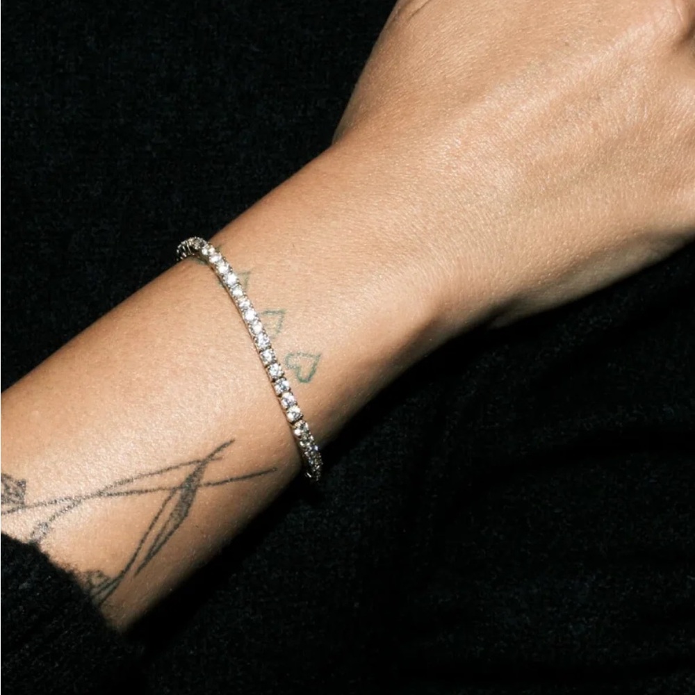 DORSEY KATE RIVIÈRE 3MM LAB WHITE SAPPHIRE STERLING SILVER TENNIS BRACELET